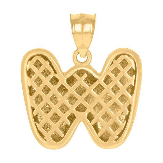 10Kt Gold Initial Letter Pendant "W"
