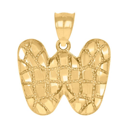 10Kt Gold Initial Letter Pendant "W"