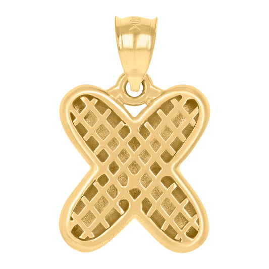 10Kt Gold Initial Letter Pendant "X"