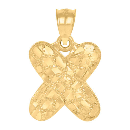 10Kt Gold Initial Letter Pendant "X"
