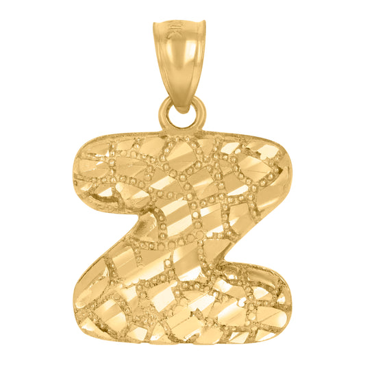 10Kt Gold Initial Letter Pendant "Z"