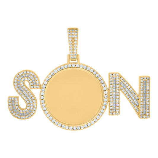 925 Sterling Silver Cz Picture Frame Pendant