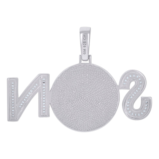 925 Sterling Silver Cz Picture Frame Pendant