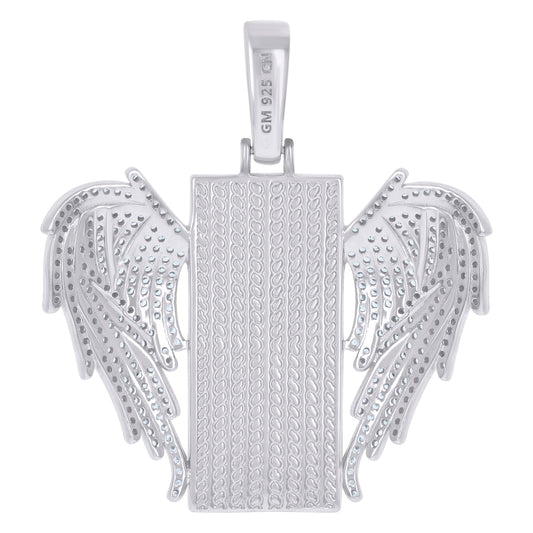 925 Sterling Silver Cz Picture Frame Pendant