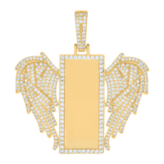 925 Sterling Silver Cz Picture Frame Pendant