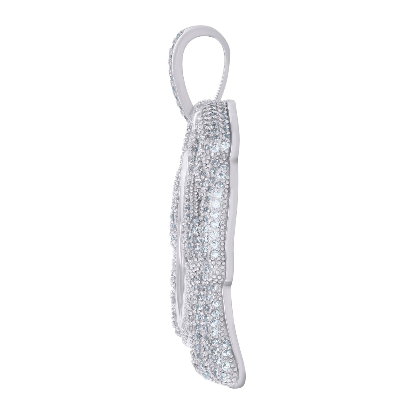 925 Sterling Silver Cz Picture Frame Pendant
