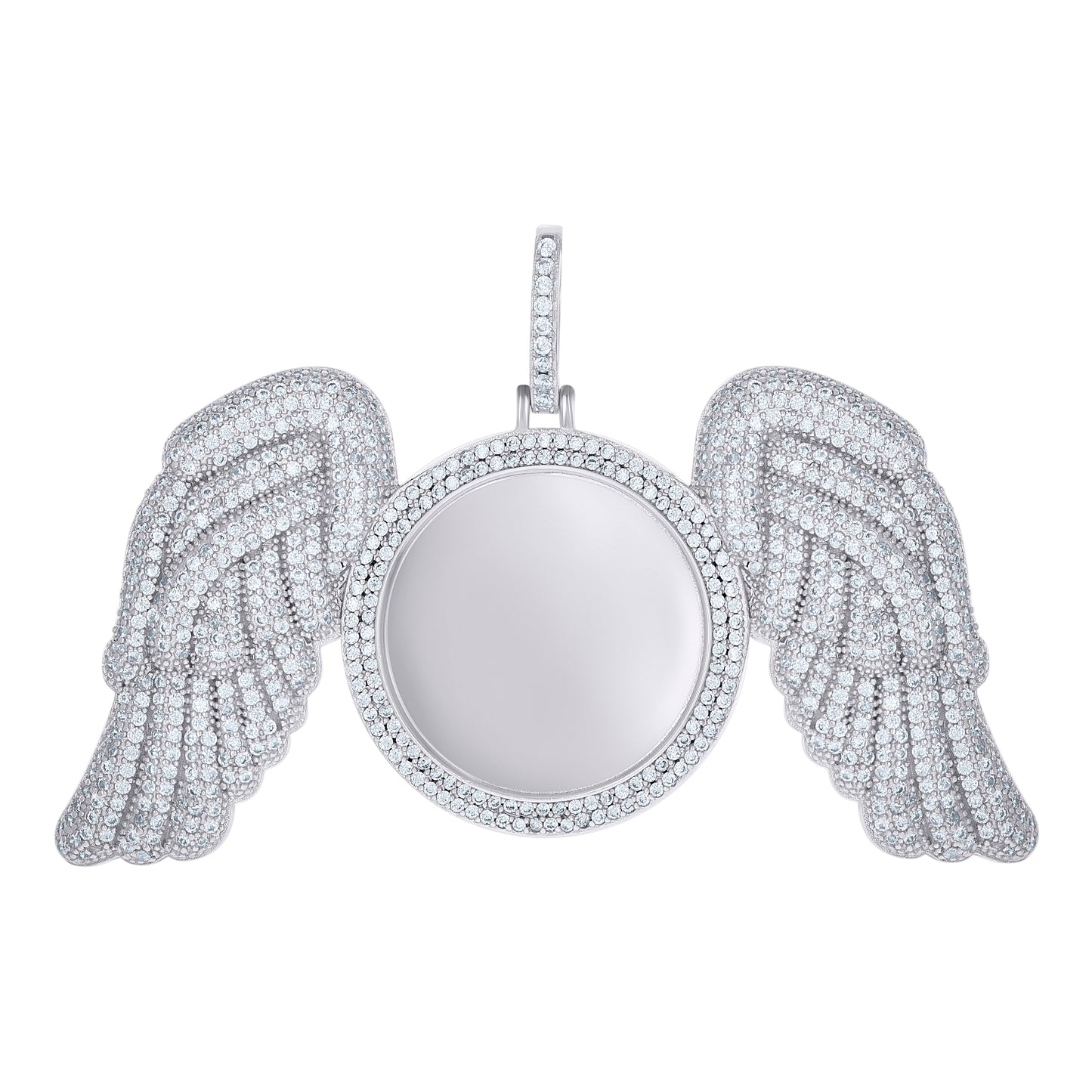 925 Sterling Silver Cz Picture Frame Pendant