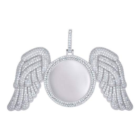 925 Sterling Silver Cz Picture Frame Pendant