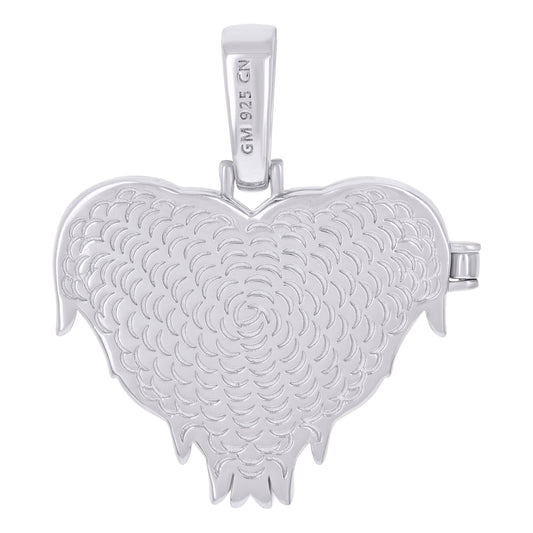 925 Sterling Silver Cz Picture Frame Pendant