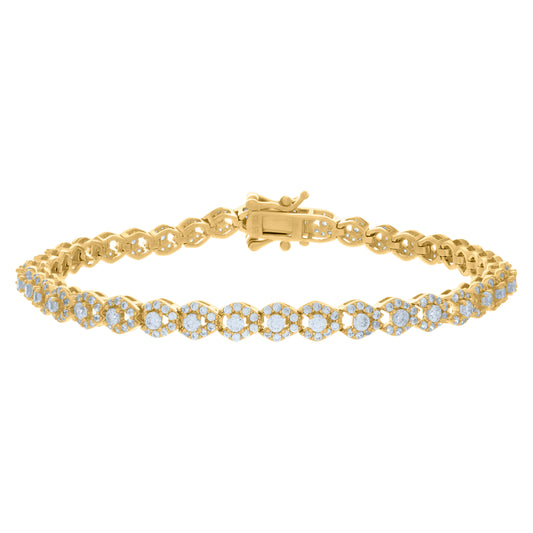 925 Sterling Silver Cz Bracelet 7"