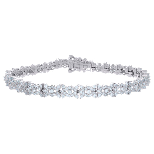 925 Sterling Silver Cz Bracelet 7"