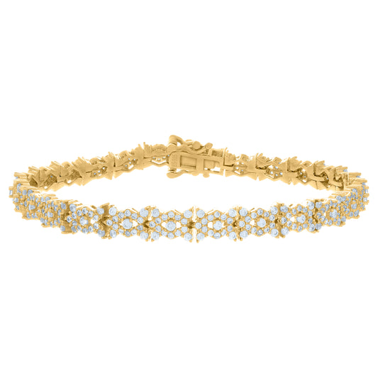 925 Sterling Silver Cz Bracelet 7"