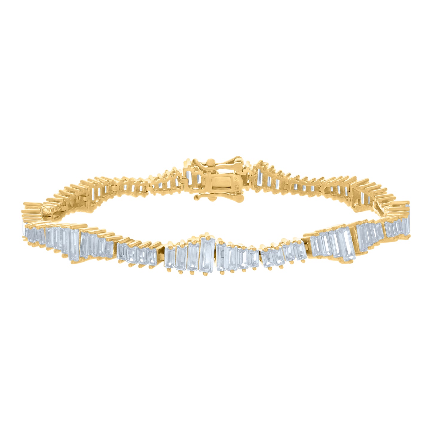 925 Sterling Silver Cz Bracelet 7"