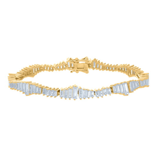 925 Sterling Silver Cz Bracelet 7"