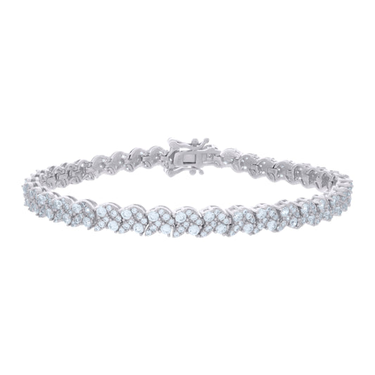 925 Sterling Silver Cz Bracelet 7"