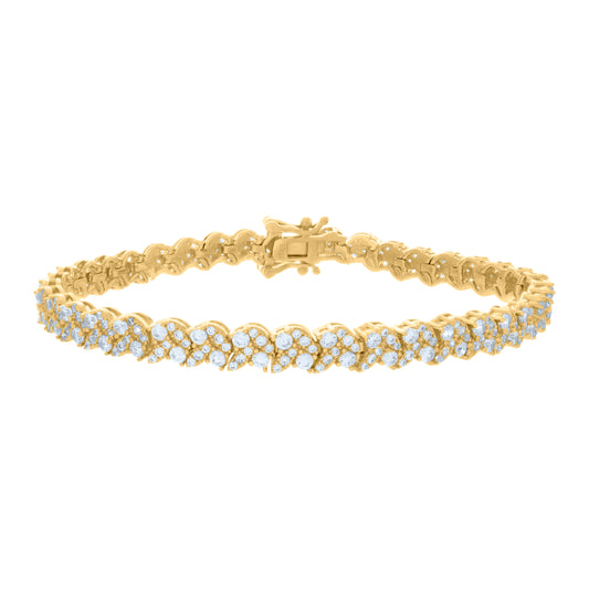 925 Sterling Silver Cz Bracelet 7"