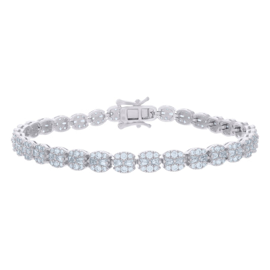 925 Sterling Silver Cz Bracelet 7"