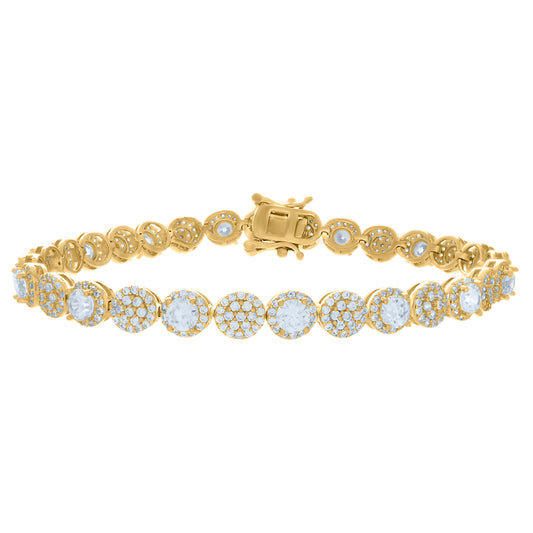 925 Sterling Silver Cz Bracelet 7"