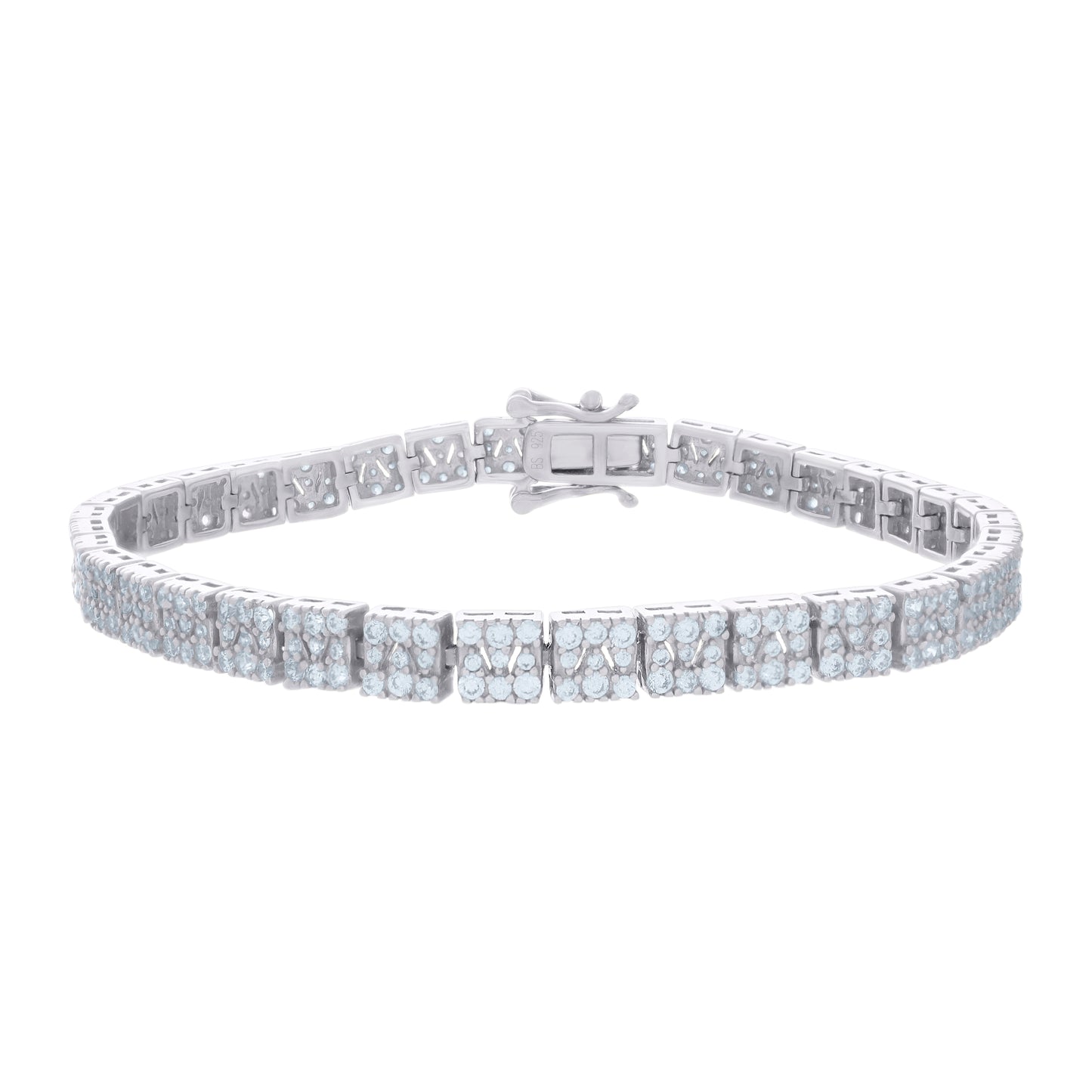 925 Sterling Silver Cz Bracelet 7"