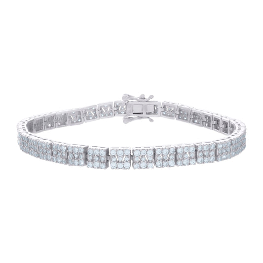 925 Sterling Silver Cz Bracelet 7"
