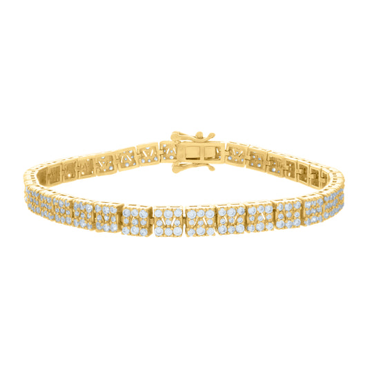 925 Sterling Silver Cz Bracelet 7"