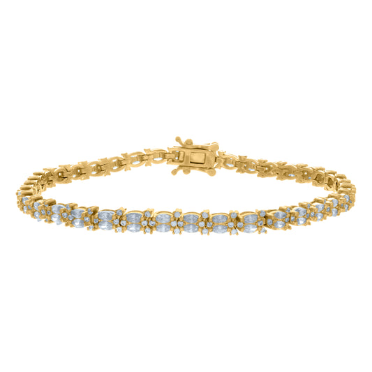 925 Sterling Silver Cz Bracelet 7"