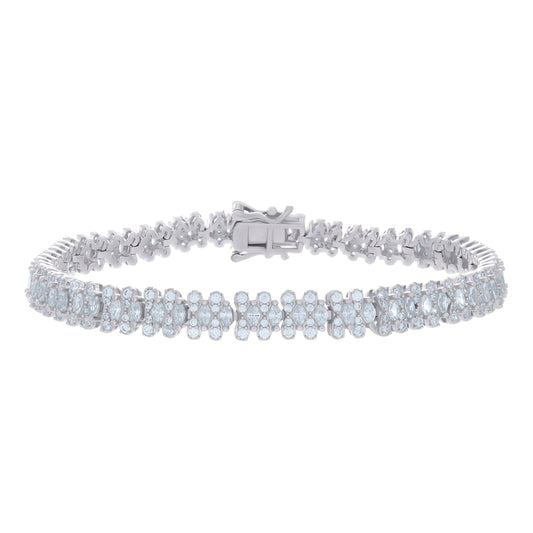 925 Sterling Silver Cz Bracelet 7"