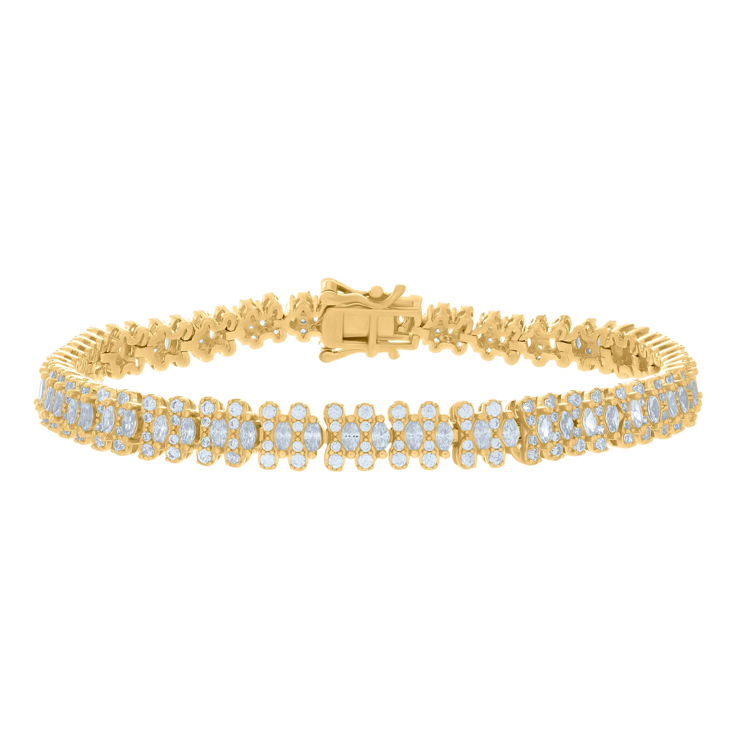 925 Sterling Silver Cz Bracelet 7"