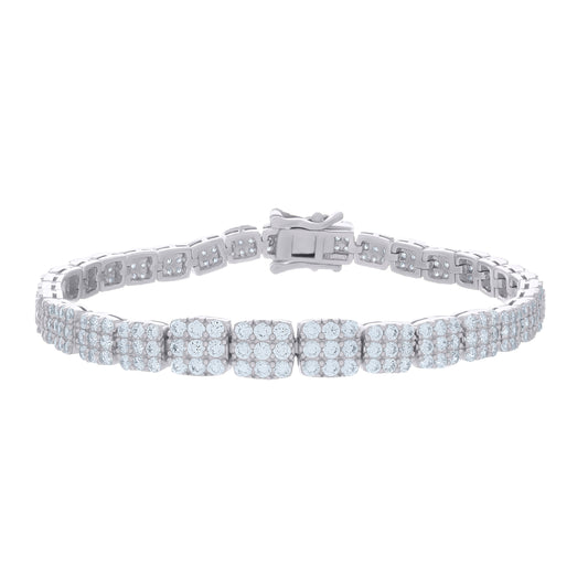 925 Sterling Silver Cz Bracelet 7"