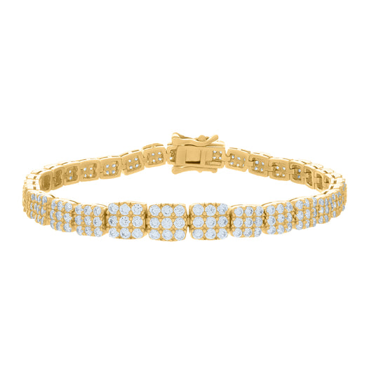 925 Sterling Silver Cz Bracelet 7"