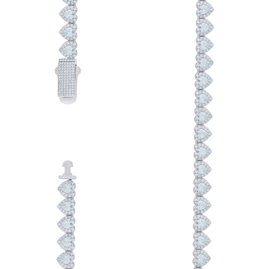 925 Sterling Silver Cz Necklace 7mm