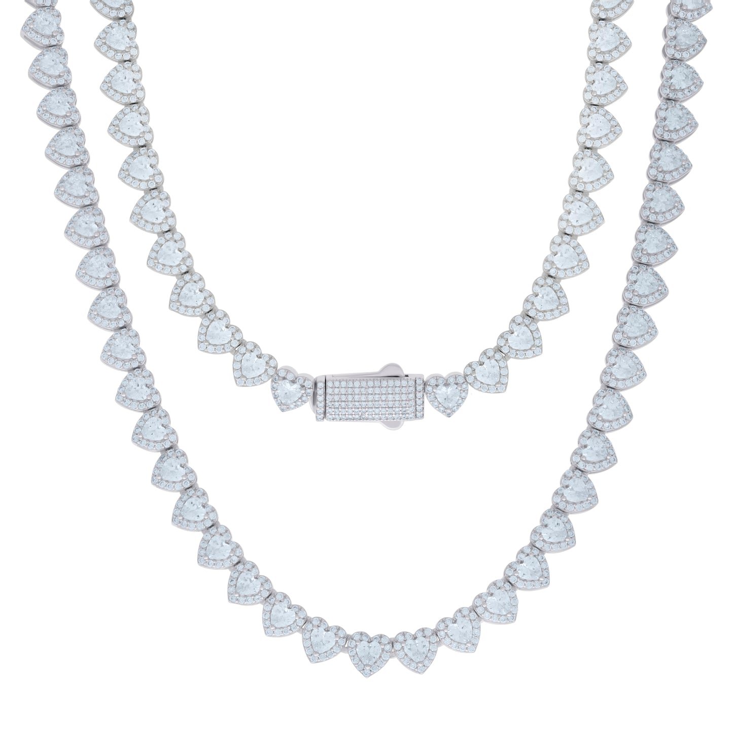 925 Sterling Silver Cz Necklace 7mm