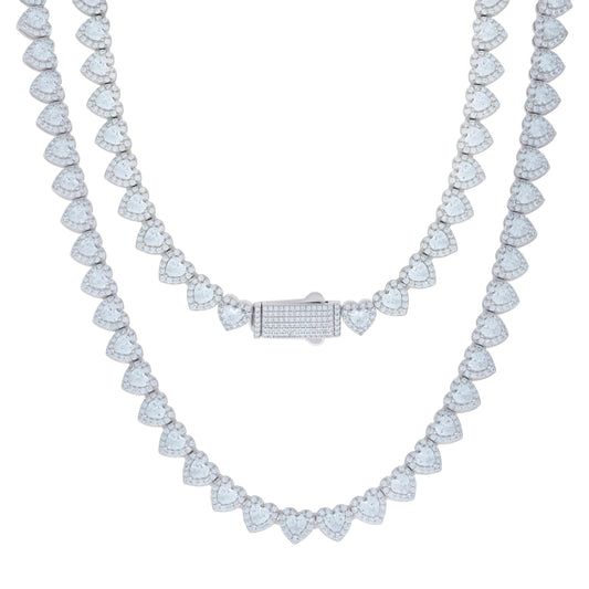 925 Sterling Silver Cz Necklace 7mm
