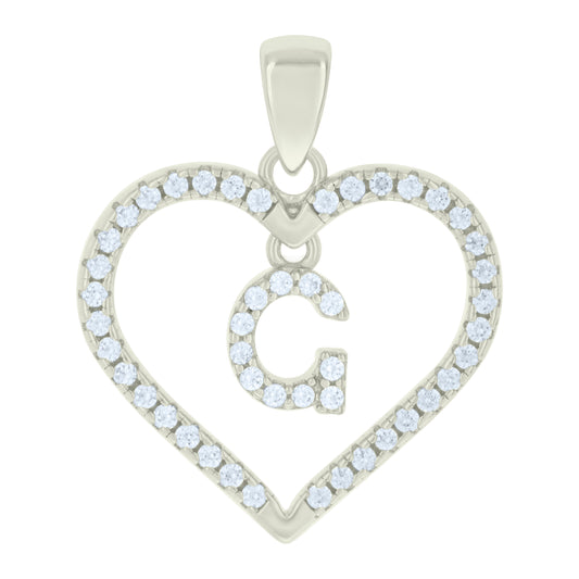 925 Sterling Silver Cz Pendant "G"