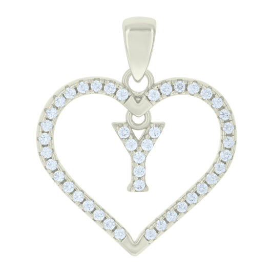 925 Sterling Silver Cz Pendant "Y"