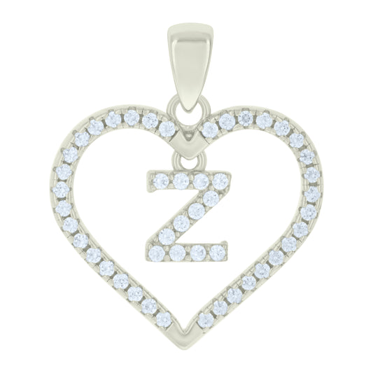 925 Sterling Silver Cz Pendant "Z"