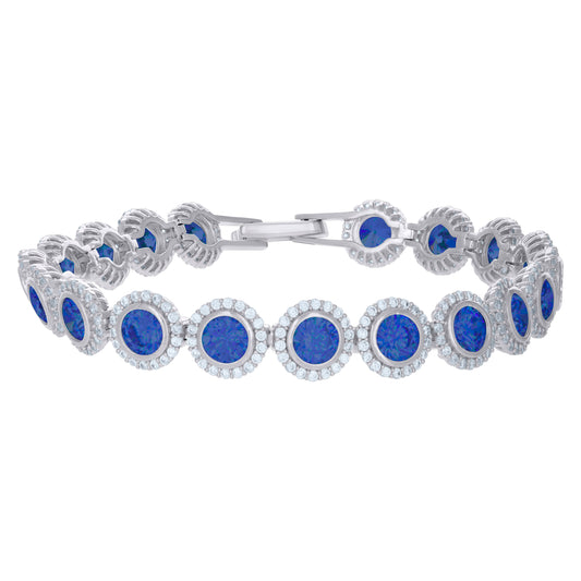925 Sterling Silver Cz Bracelet 7"