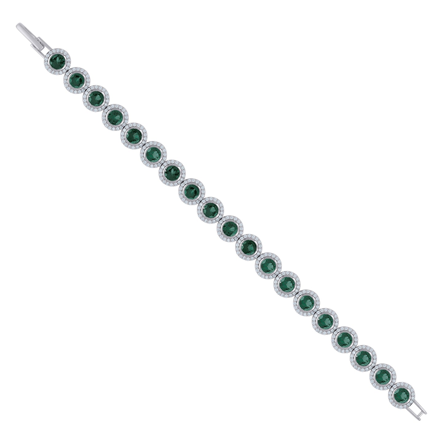 925 Sterling Silver Cz Bracelet 7"