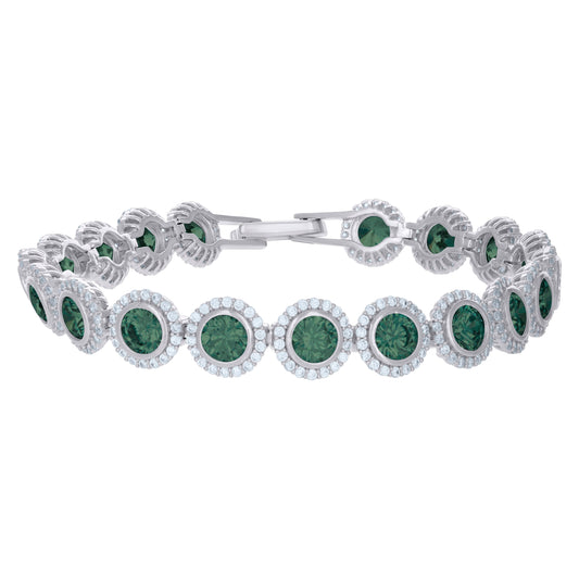 925 Sterling Silver Cz Bracelet 7"