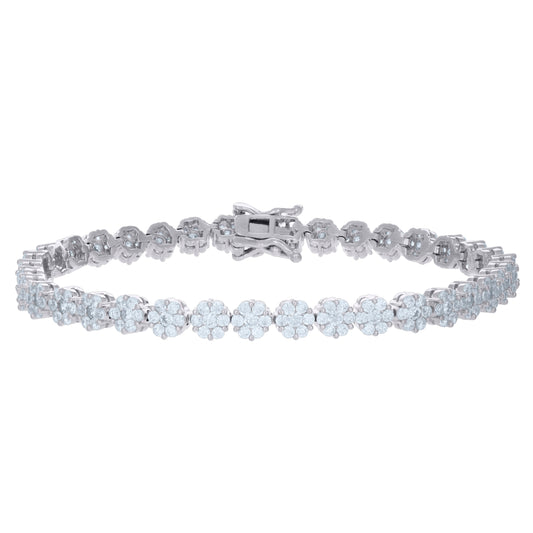 925 Sterling Silver Cz Bracelet 7"