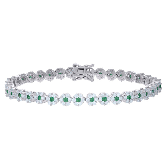 925 Sterling Silver Cz Bracelet 7"