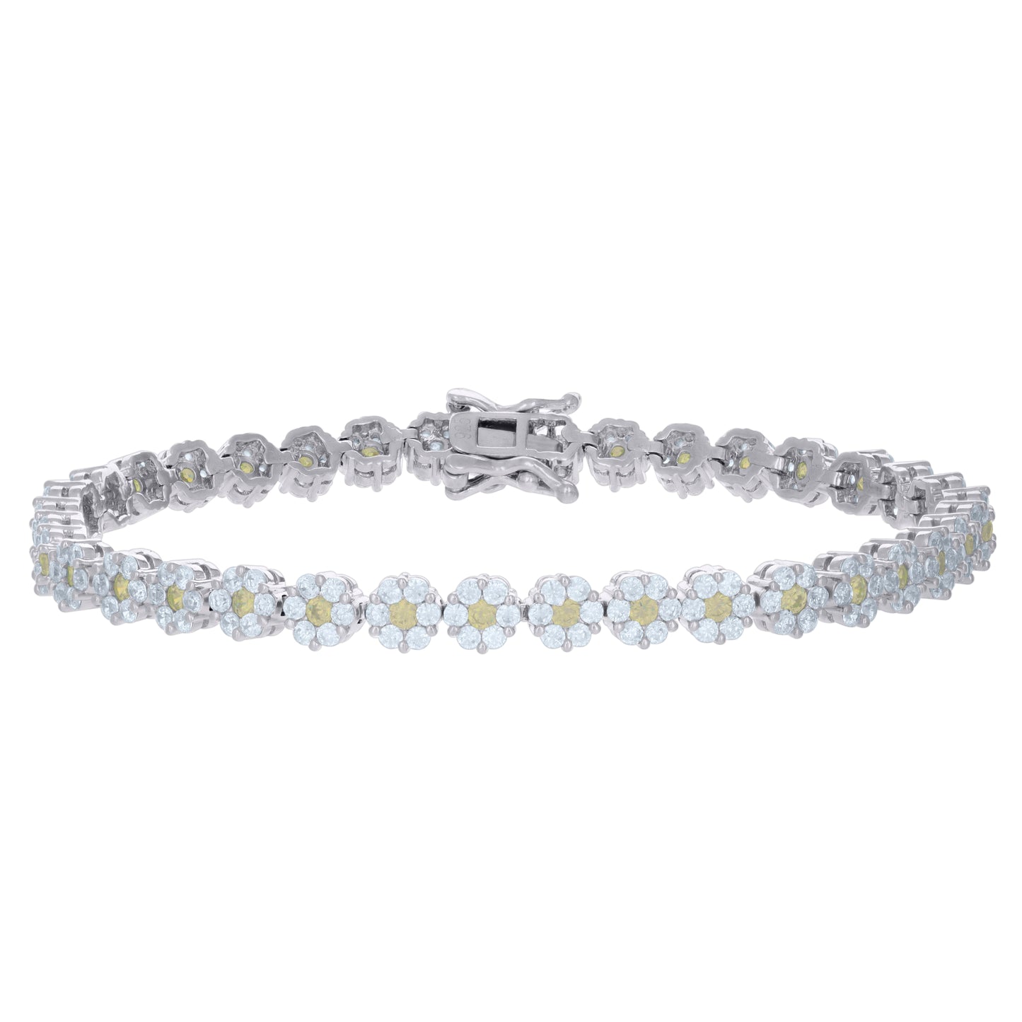 925 Sterling Silver Cz Bracelet 7"