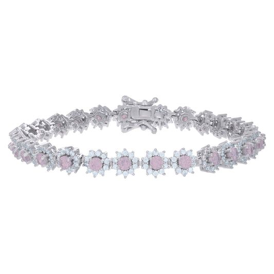 925 Sterling Silver Cz Bracelet 7"