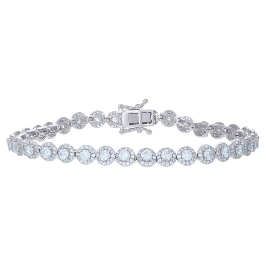 925 Sterling Silver Cz Bracelet 7"