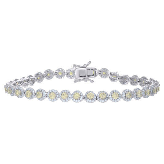 925 Sterling Silver Cz Bracelet 7"