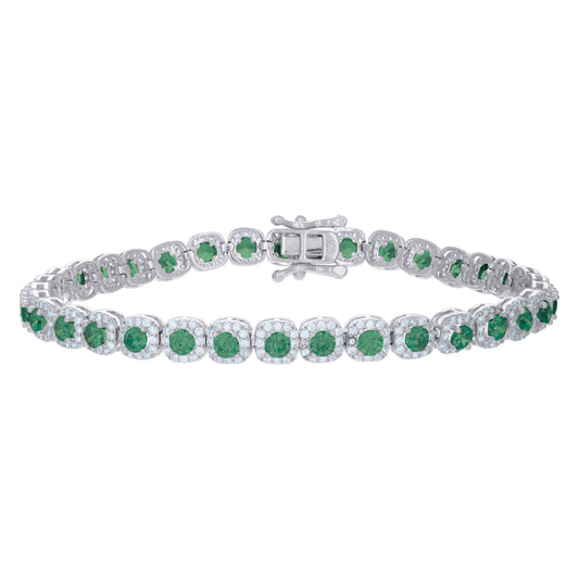 925 Sterling Silver Cz Bracelet 7"