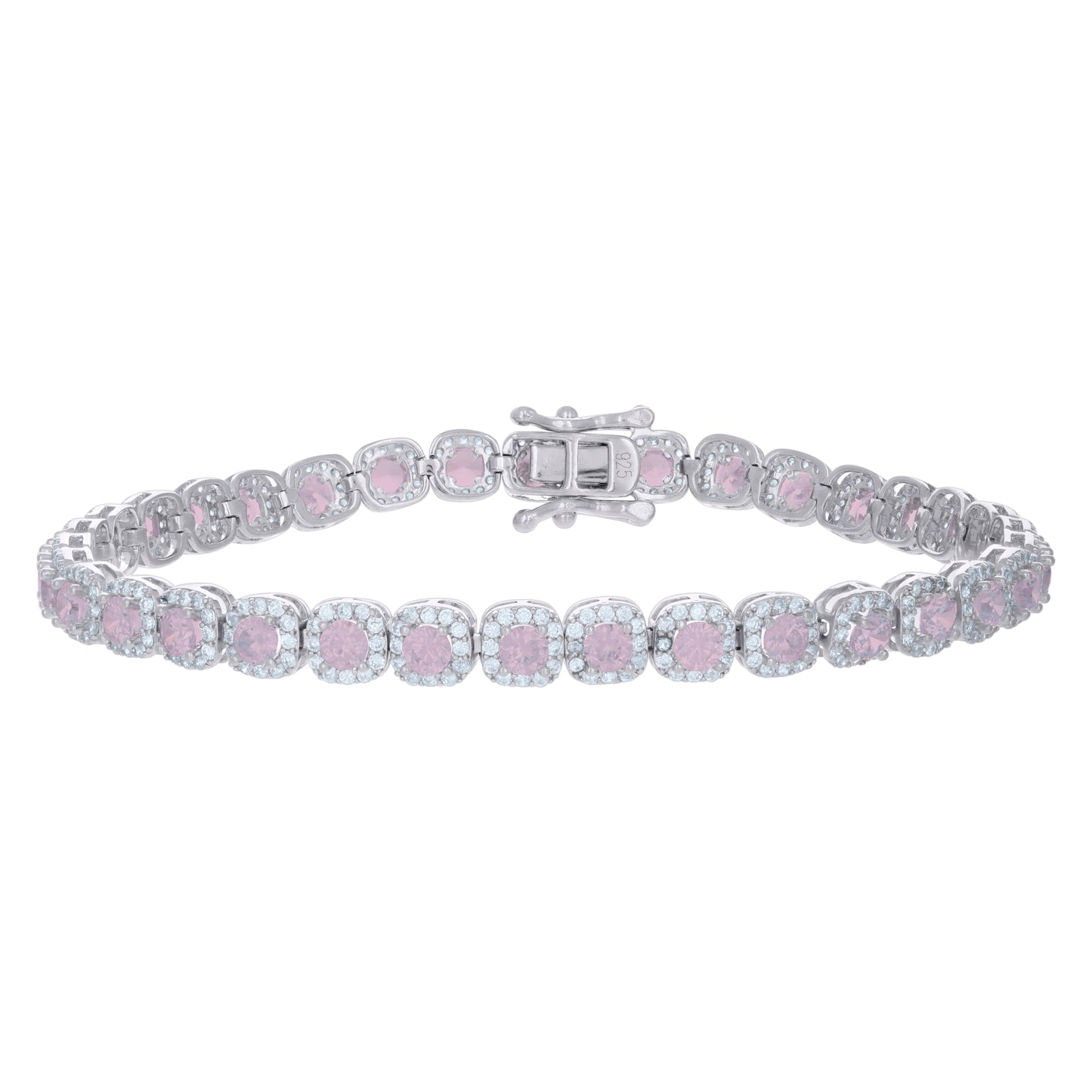 925 Sterling Silver Cz Bracelet 7"