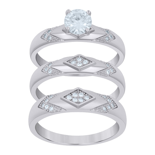 925 Sterling Silver Cz Ring S6