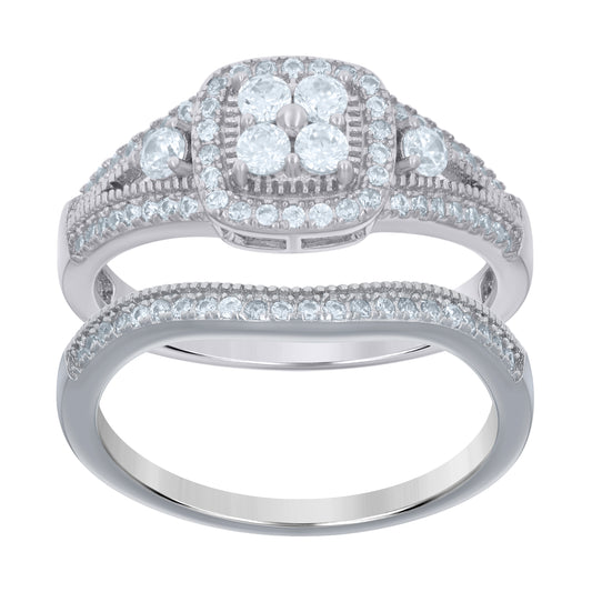 925 Sterling Silver Cz Ring S6