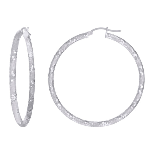 925 Silver 3mm-45mm Hoop Earring Silver Finish